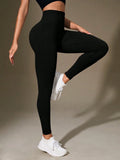 Buy SHEIN Sport Studio High Waisted Ribbed Seamless Slim Leggings For Women in Pakistan