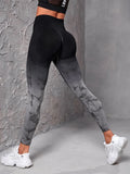 Buy SHEIN Sport Studio SHEIN Ombre & Random Print Yoga Leggings Seamless High Stretch Tummy Control Sports Tights in Pakistan