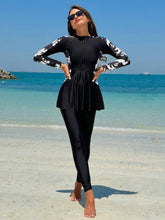 Buy SHEIN Swim Mulvari Women Summer Beach Conservative Style Contrast Plant Print Burkini Set in Pakistan
