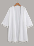 Buy SHEIN Swim Summer Beach Tassel Decor Kimono in Pakistan