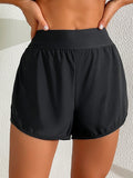Buy SHEIN Swim Women Summer Beach Solid Elastic Waist Boardshorts in Pakistan