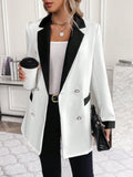 Buy SHEIN Unity Contrast Panel Double Breasted Blazer in Pakistan