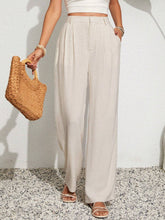 Buy SHEIN VCAY Women's Solid Color Loose Casual Wide Leg Pants, Suitable For Vacation And Daily Wear in Pakistan