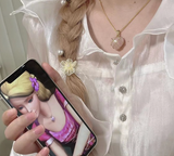 Buy Orb & Gravel Rose Quartz Gold Necklace in Pakistan