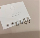 Buy Orb & Gravel Dainty Stud Hoop Set White & Silver in Pakistan