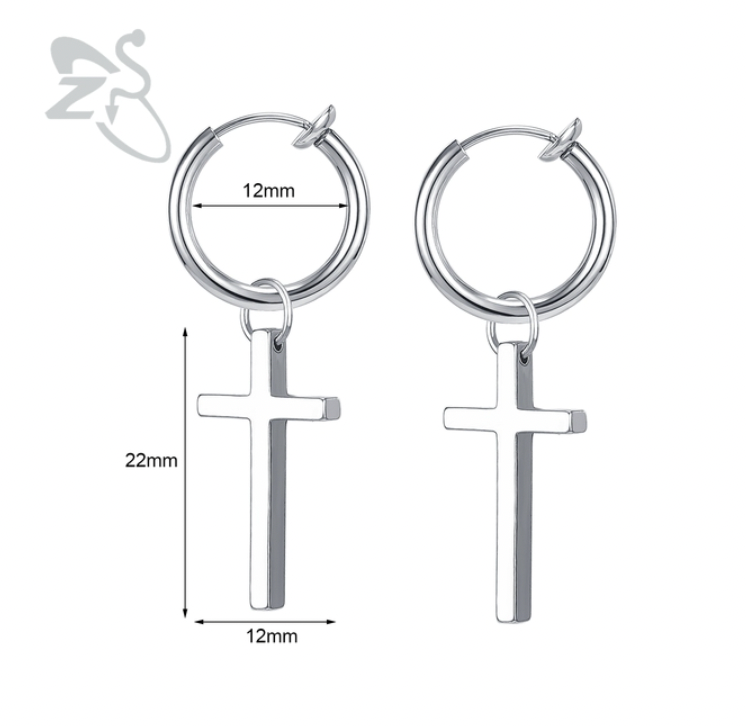 Buy Orb & Gravel Cross Thin Clip On Hoops in Pakistan