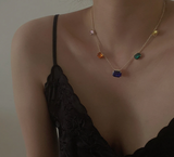 Buy Orb & Gravel Stainless Steel Colorful Gem Necklace in Pakistan