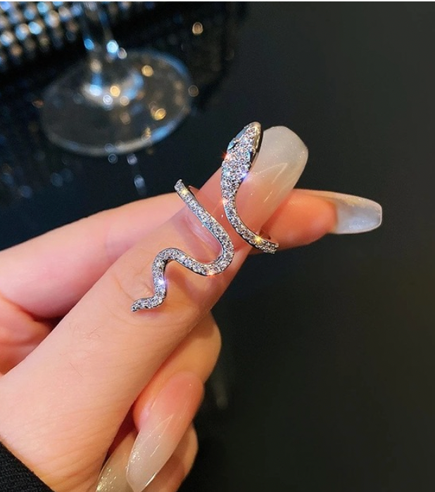 Buy Orb & Gravel Silver Gem Snake Ring in Pakistan