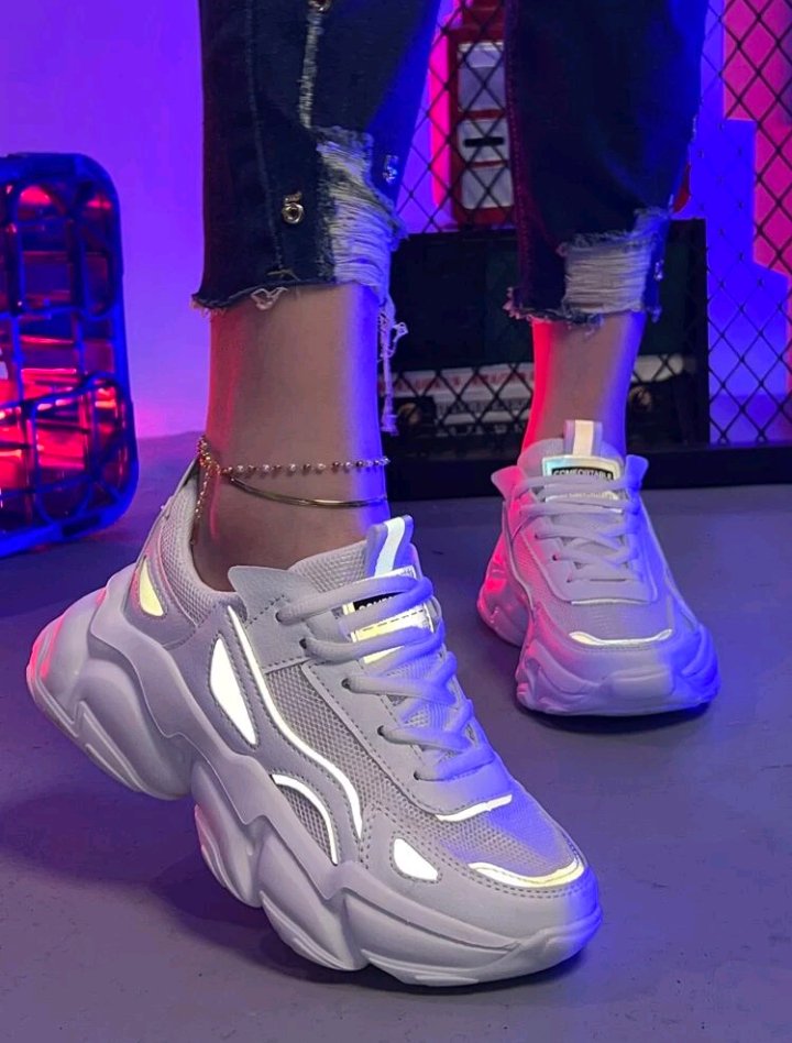 Buy SHEIN Women Two ToneåÊ Colorblock Lace-Up Front Chunky Sneakers in Pakistan