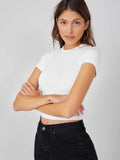 Buy SHEIN Basics Cap Sleeve Solid Crop Top in Pakistan