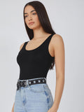 Buy Shein Basics Scoop Neck Solid Tank Top in Pakistan