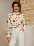 Buy SHEIN Floral Print Notch Neck Blouse in Pakistan
