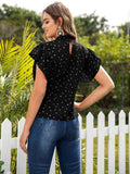 Buy Shein Heart Confetti Mock Neck Keyhole Back Blouse in Pakistan
