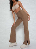 Buy Shein Slit Hem Flare Leg Pants in Pakistan