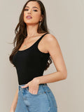 Buy Shein Solid Form-Fitting Tank Top in Pakistan