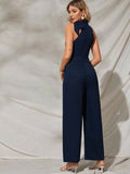 Buy Shein Tie Neck Pocket Detail Sleeveless Jumpsuit in Pakistan