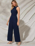 Buy Shein Tie Neck Pocket Detail Sleeveless Jumpsuit in Pakistan