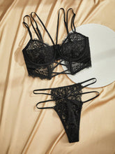 Buy SHEIN Charlaine Lace Crossover Backless French Romantic Floral Charming Sexy Lingerie Set For Women in Pakistan