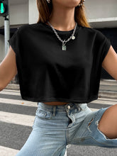 Buy SHEIN Solid Batwing Sleeve Crop Tee in Pakistan