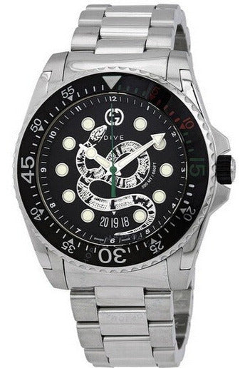 Buy Gucci Men's Swiss Made Quartz Stainless Steel Black Dial 45mm Watch YA136218 in Pakistan