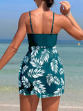 Buy SHEIN Swim Lushoire Summer Beach Tropical Print Ruched Dress Swimsuit in Pakistan