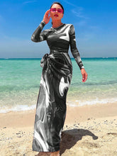 Buy SHEIN Swim Shayni Allover Print One Piece Swimsuit With Beach Skirt,Summer BeachArabic Clothing in Pakistan