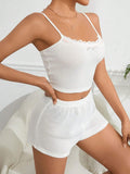 Buy SHEIN Waffle Comfortable Camisole & Shorts Pajama Set in Pakistan