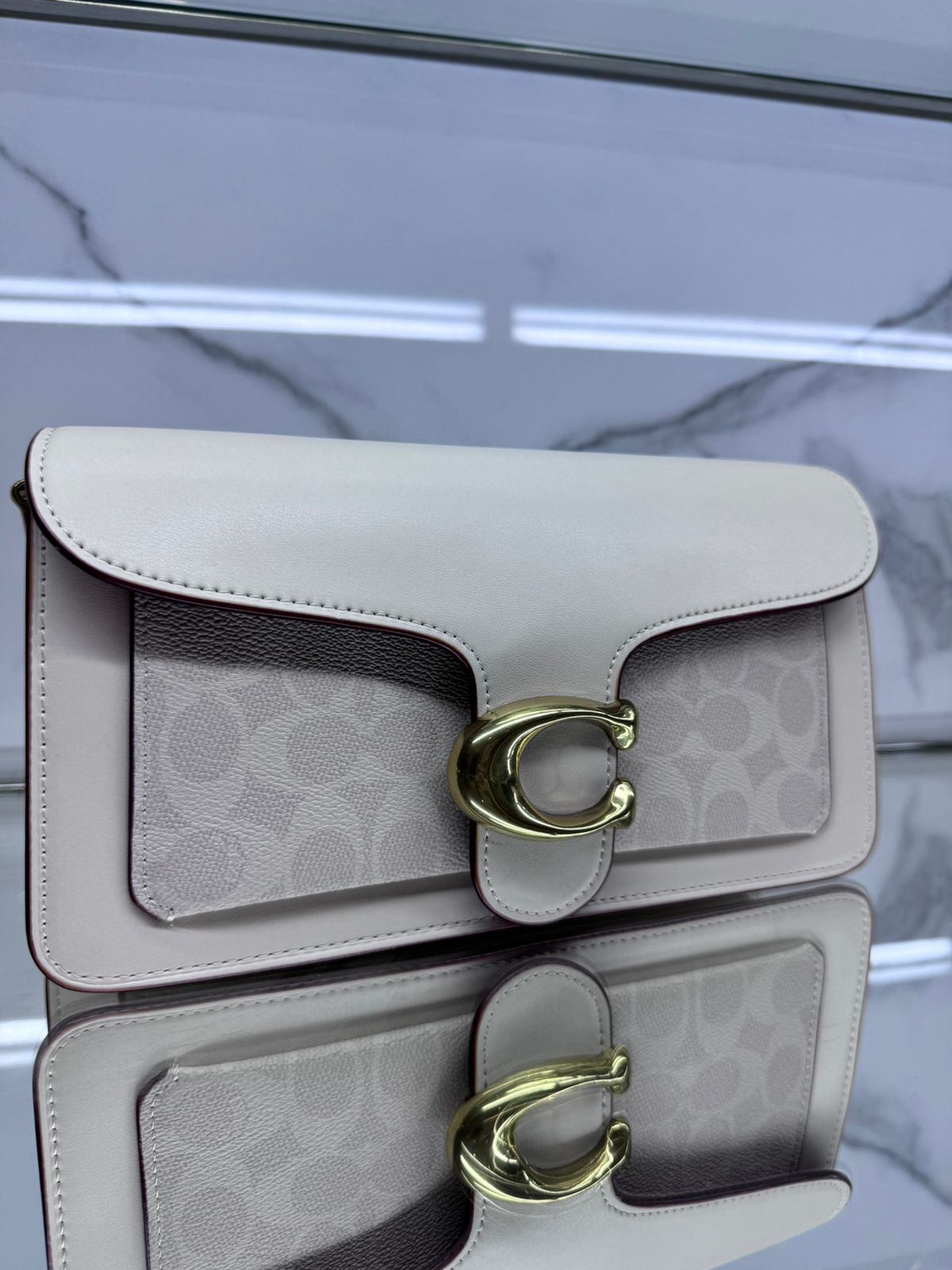 Buy Coach Tabby Monogram Shoulder Bag - Brass Chalk in Pakistan