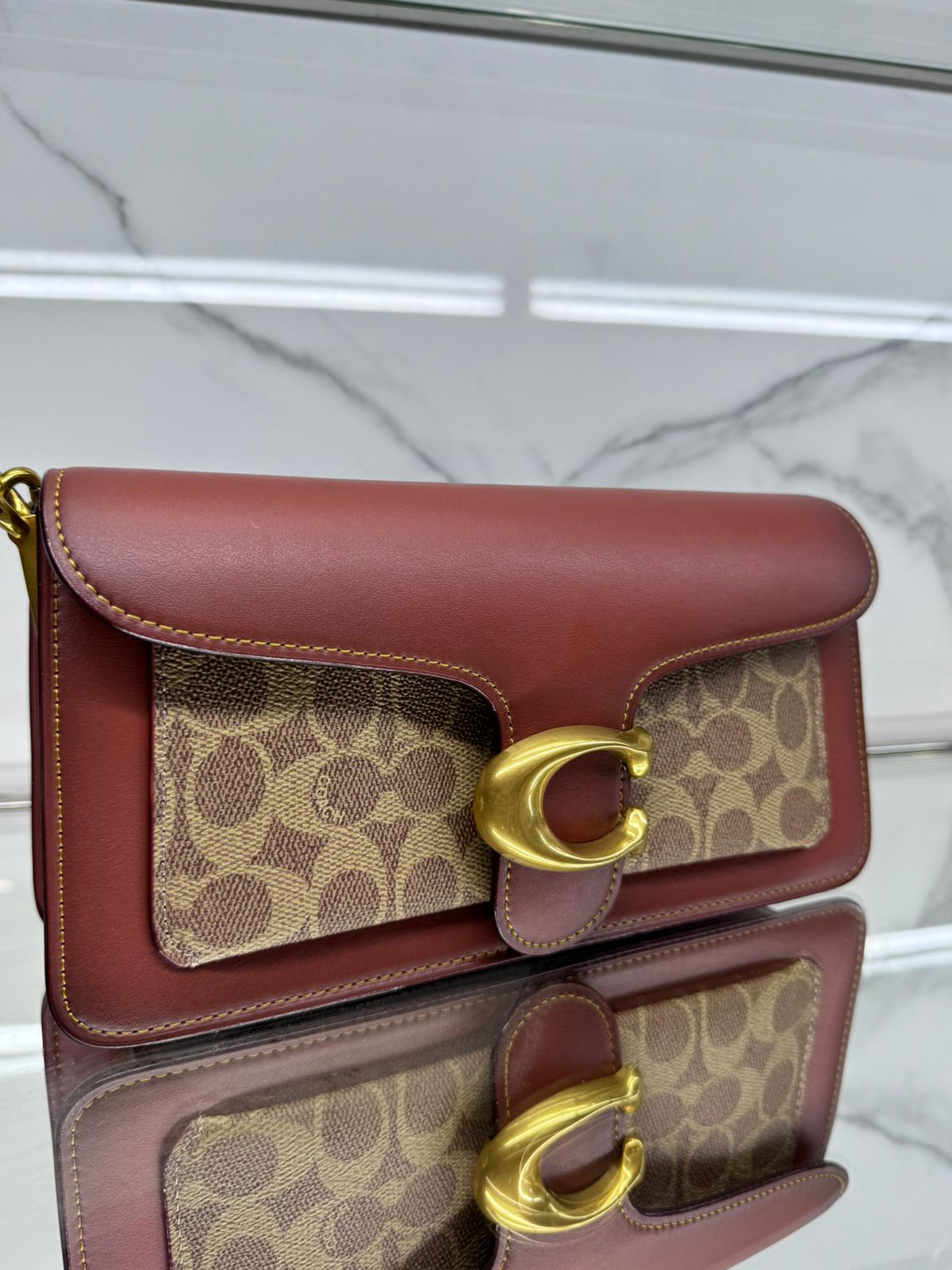 Buy Coach Tabby Monogram Shoulder Bag - Brass Tan Rust in Pakistan