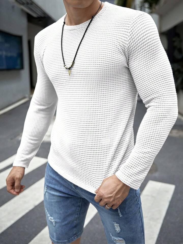 Buy FULL SLEEVES WAFFLE KNIT TEE - WHITE in Pakistan
