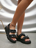 Buy SHEIN Women Chain Decor Sport Sandals, Sporty Outdoor PVC Slingback Sandals in Pakistan