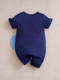 Buy SHEIN Yierying Baby Boy Elephant Print 3D Ear Design Button Detail Romper in Pakistan