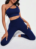 Buy SHEIN Yoga Sxy One Shoulder Cut Out Waist Sports Set in Pakistan
