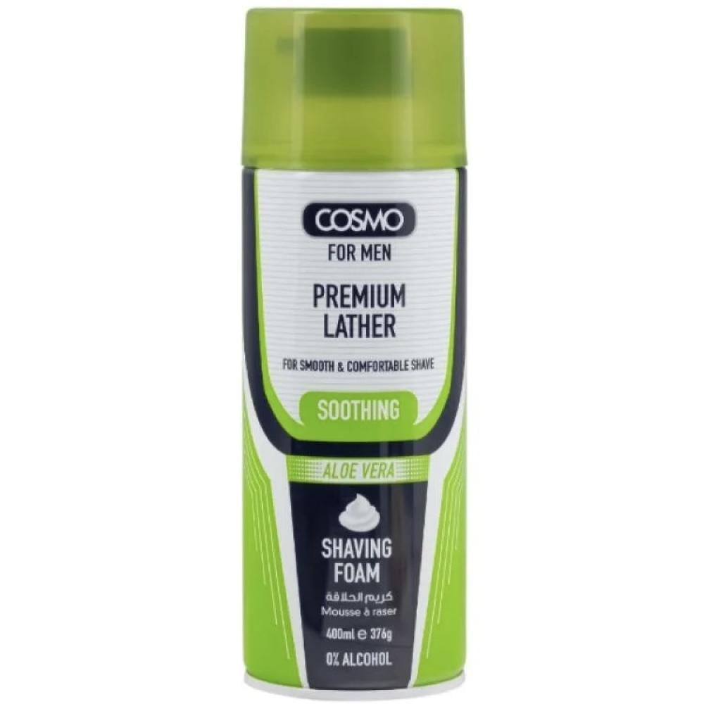 Buy Cosmo Shaving Foam Soothing Aloe Vera 400ml White Dome & Bottom in Pakistan