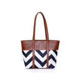 Buy ZigWaveShoulderToteBag-Brown in Pakistan
