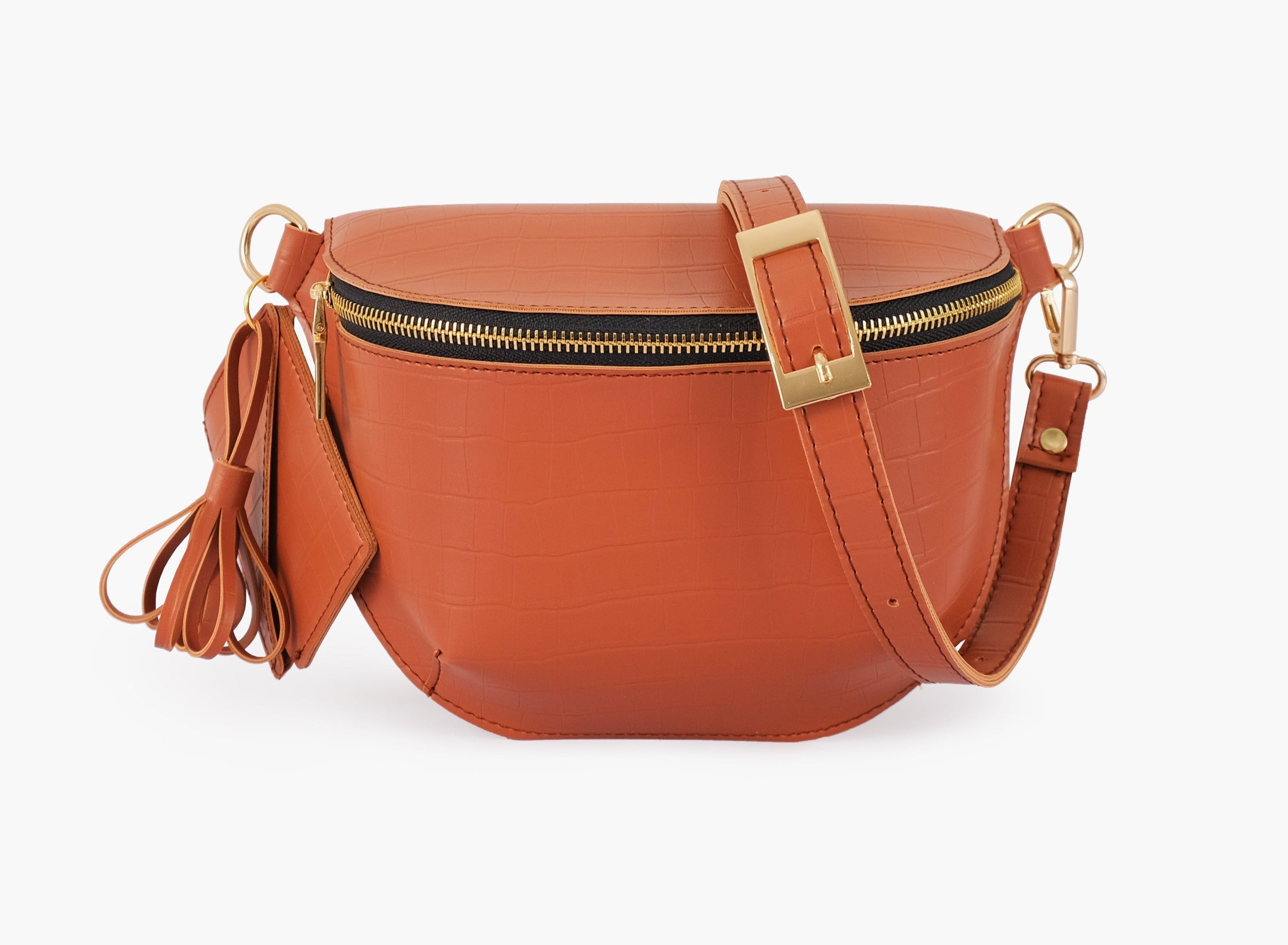 Buy Crocodile Belt Bag - Brown in Pakistan