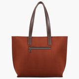Buy Suede Long Handle Tote Bag - Dark Brown in Pakistan