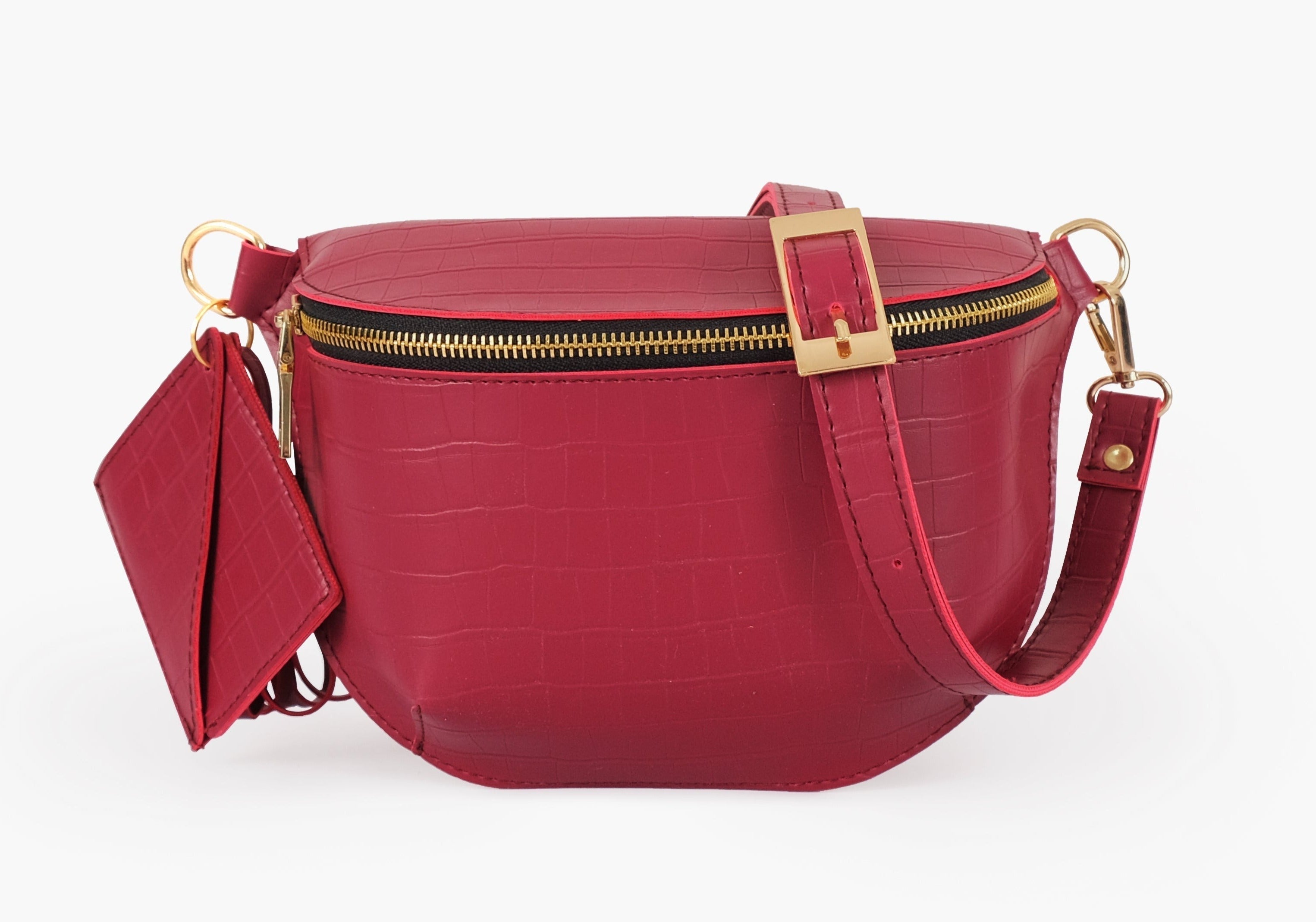 Buy Crocodile Belt Bag - Burgundy in Pakistan