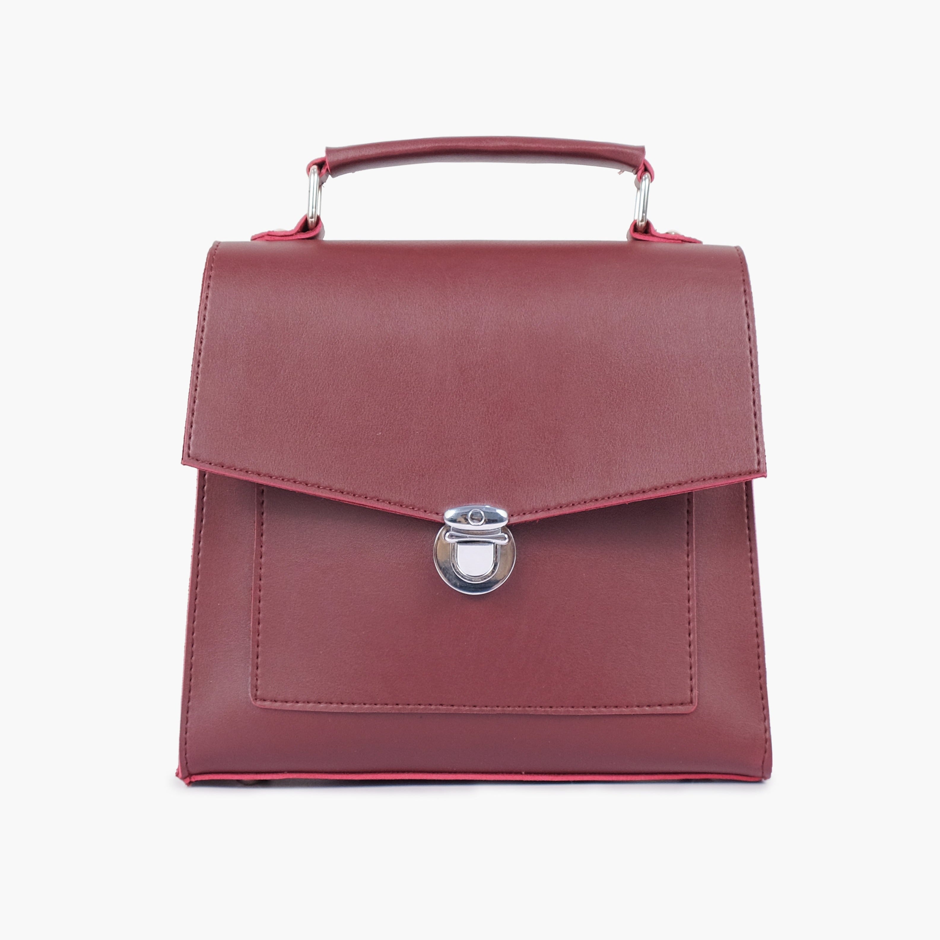 Buy Push Lock Messenger Bag - Burgundy in Pakistan