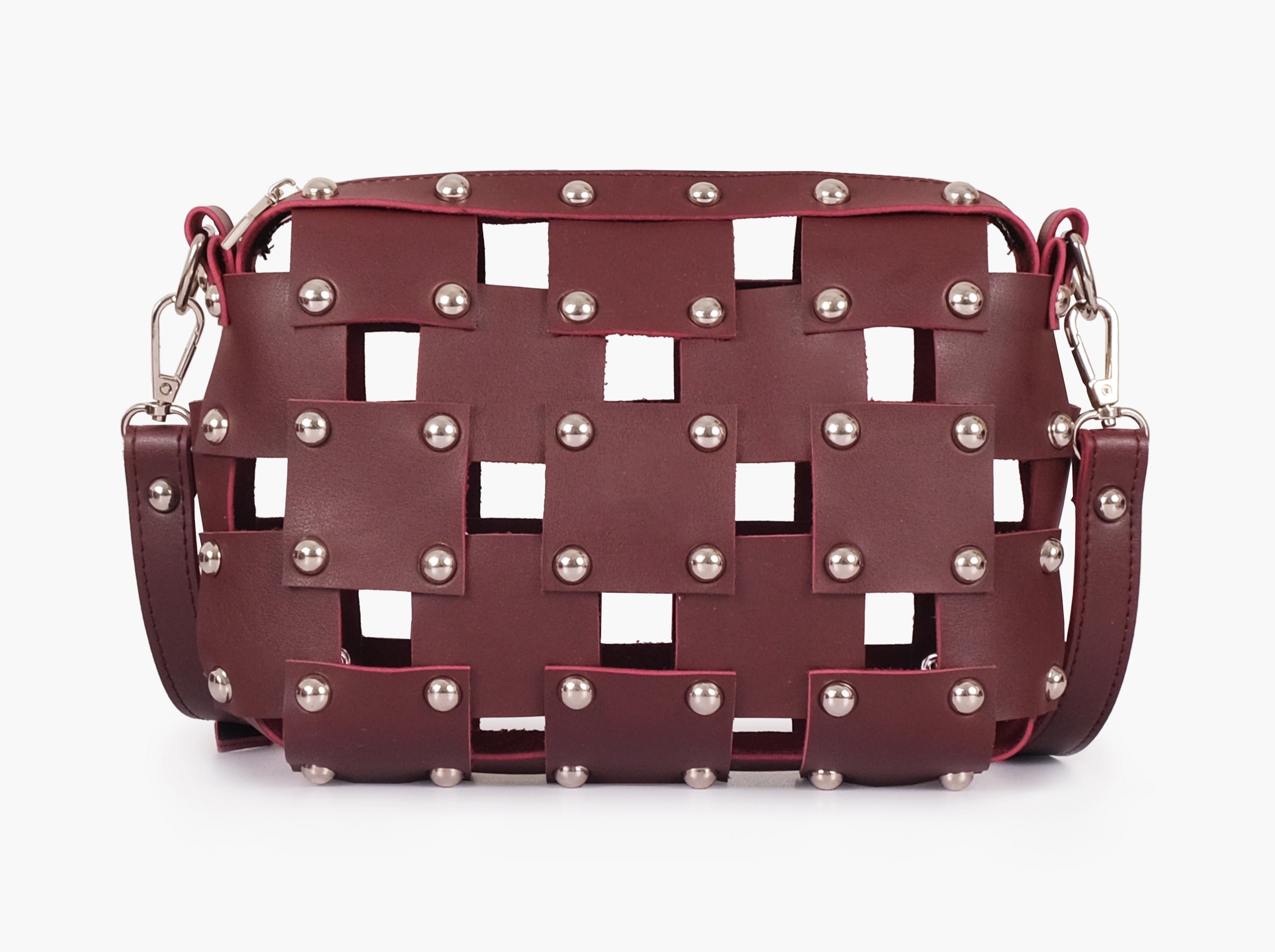 Buy Rivet Cross Body Bag - Burgundy in Pakistan