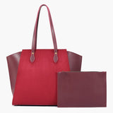 Buy Suede Classic Tote Bag - Burgundy in Pakistan