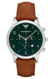 Buy Emporio Armani Men's Quartz Brown Leather Strap Green Dial 43mm Watch AR1941 in Pakistan
