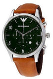 Buy Emporio Armani Men's Quartz Brown Leather Strap Green Dial 43mm Watch AR1941 in Pakistan