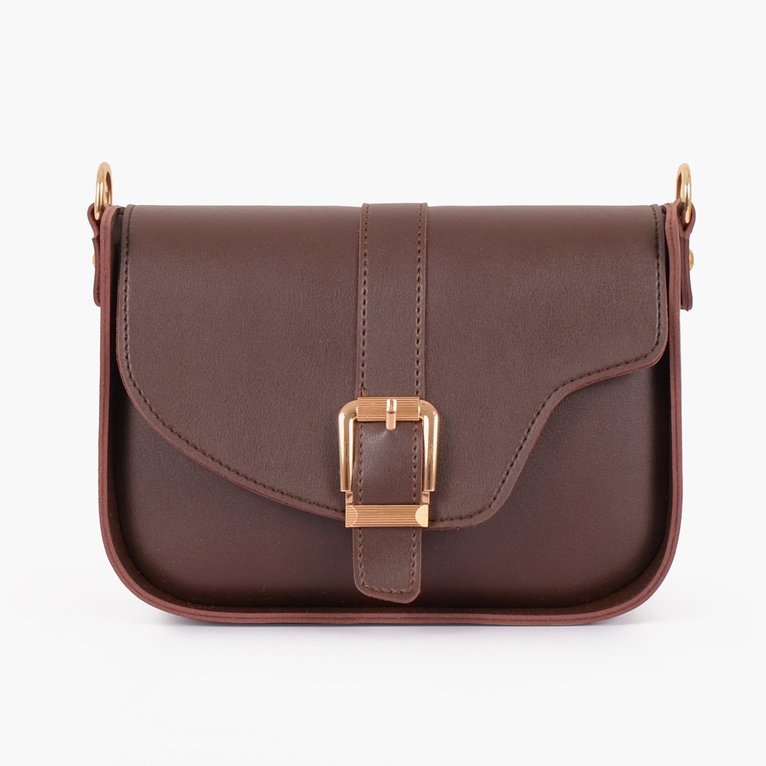 Buy Saddle Buckle Bag - Dark Brown in Pakistan