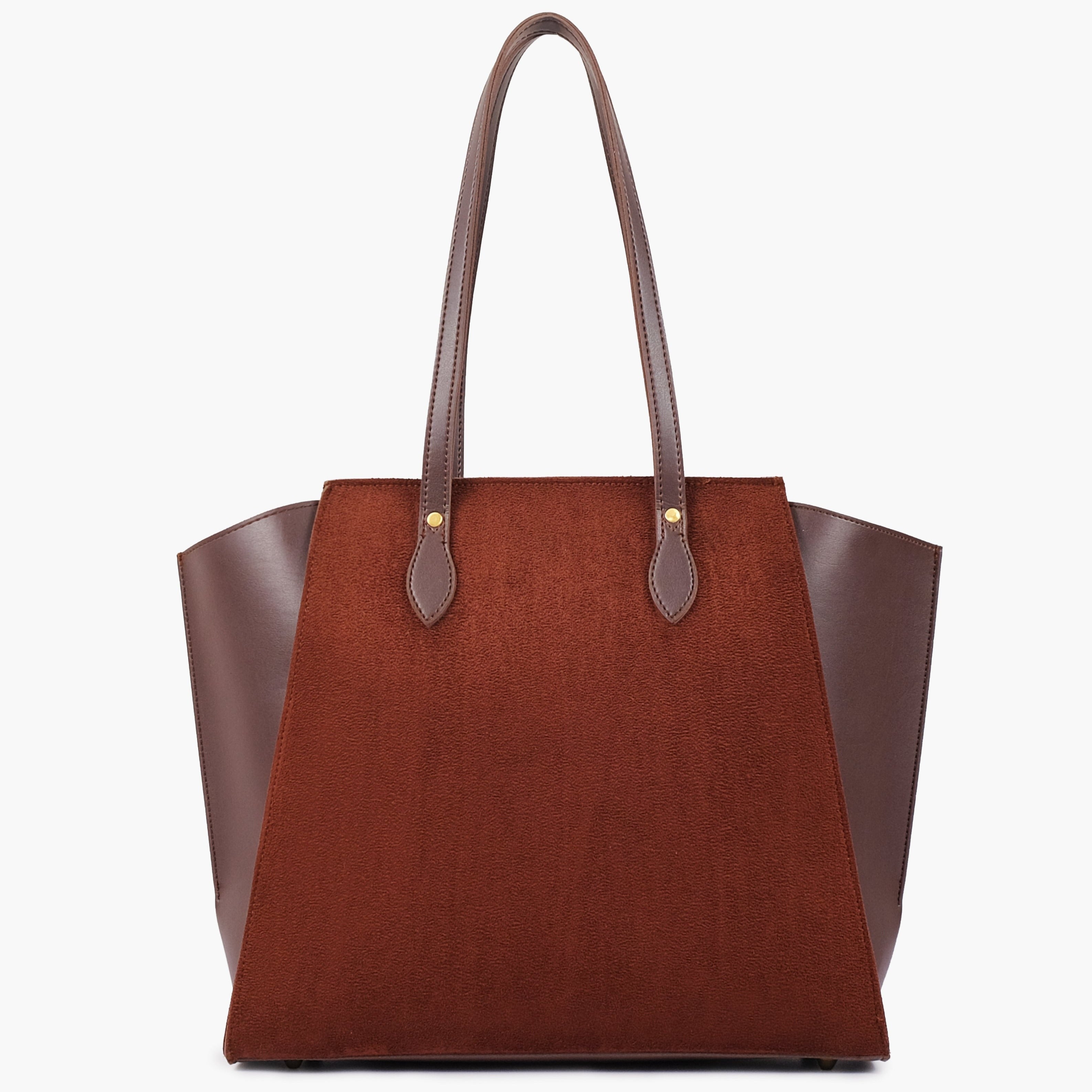 Buy Suede Classic Tote Bag - Dark Brown in Pakistan