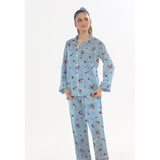 Buy Linen Pajama Suit with Scrunchie - Sky Blossom in Pakistan