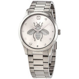 Buy Gucci Women's Swiss Made Quartz Silver Stainless Steel Silver Dial 38mm Watch YA1264126 in Pakistan