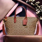 Buy Coach Cara Satchel Signature Canvas Bag - Brown Beige in Pakistan