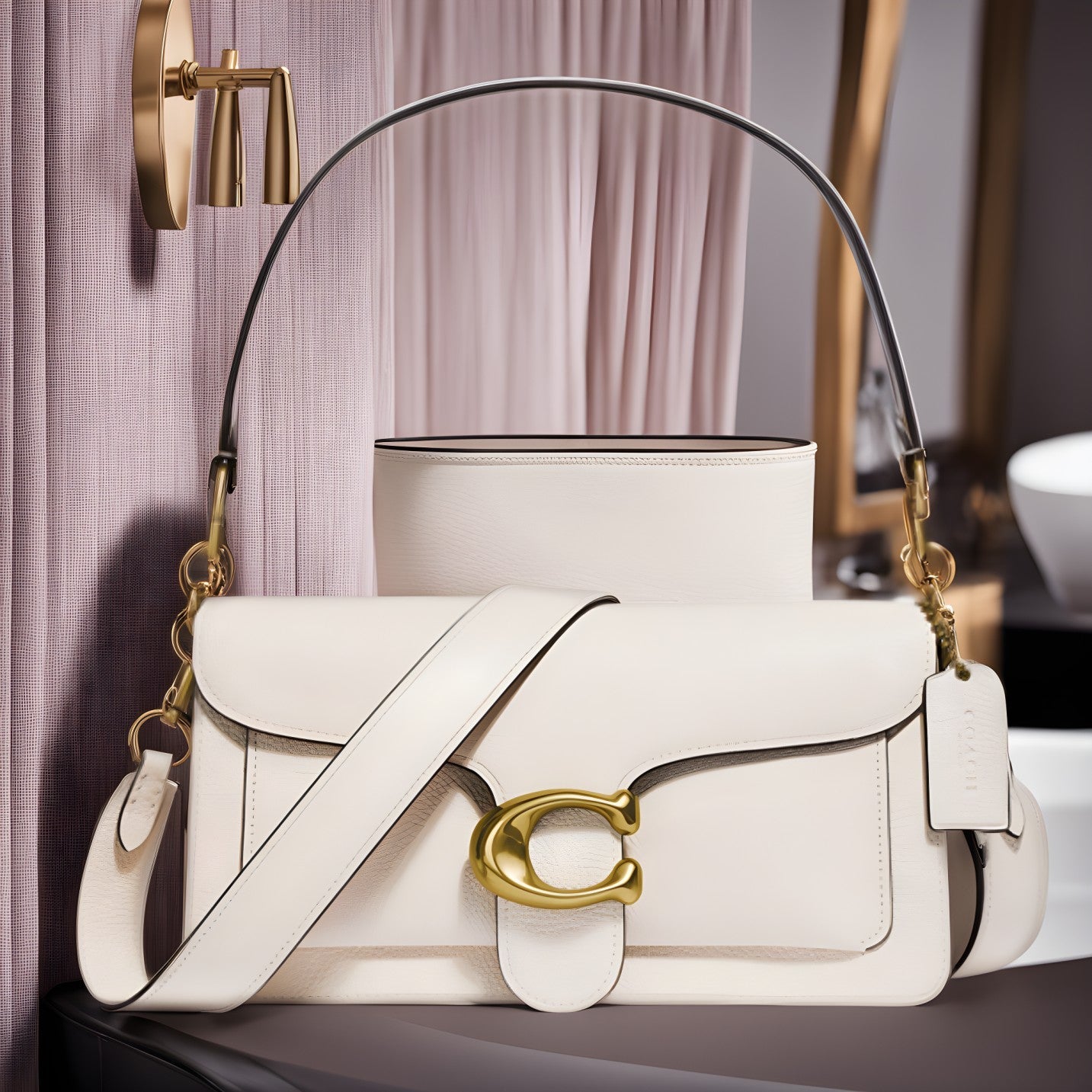 Buy Coach NWT Tabby Box Leather Bag - Chalk in Pakistan