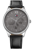 Buy Tommy Hilfiger Damon Grey Dial Black Leather Strap Watch for Men - 1791417 in Pakistan